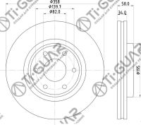 Диск тормозной TG-40206-1LB0A/RN1494V*Ti•GUAR